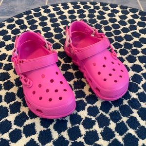 Post Malone hot pink crocs, wore once, too big